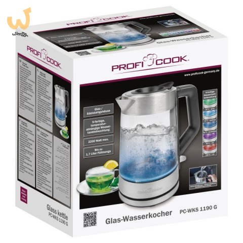 Czajnik bezprzewodowy PROFICOOK PC-WKS 1190 G Czajnik bezprzewodowy PROFICOOK PC-WKS 1190 G