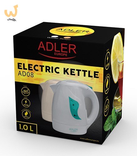 Czajnik elektryczny Adler AD 08w (900W 1l; kolor biały) Czajnik elektryczny Adler AD 08w (900W 1l; kolor biały)