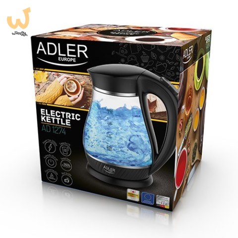 Czajnik elektryczny Adler AD 1274 (2200W 1.7l; kolor czarny) Czajnik elektryczny Adler AD 1274 (2200W 1.7l; kolor czarny)