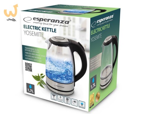 Czajnik elektryczny Esperanza Tugela EKK012 (2200W 1.7l; kolor czarny) Czajnik elektryczny Esperanza Tugela EKK012 (2200W 1.7l; kolor czarny)