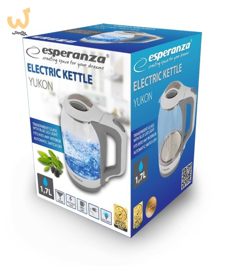 Czajnik elektryczny Esperanza YUKON EKK025W (1500W 1.7l; kolor biały) Czajnik elektryczny Esperanza YUKON EKK025W (1500W 1.7l; kolor biały)