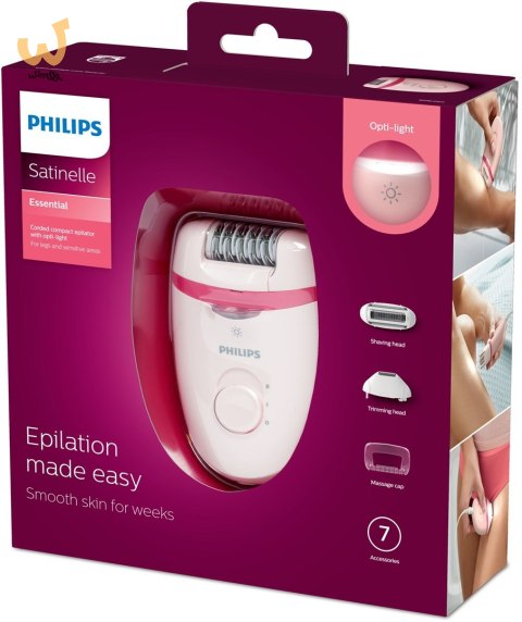 Depilator Philips Satinelle Essential BRE285/00 (kolor różowy) Depilator Philips Satinelle Essential BRE285/00 (kolor różowy)