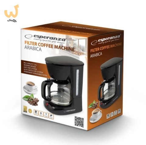 Ekspres przelewowy Esperanza Arabica EKC005 (950W; kolor czarny) Ekspres przelewowy Esperanza Arabica EKC005 (950W; kolor czarny)