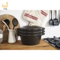 Zestaw 3 naczyń żeliwnych z pokrywką STAUB 40508-386-0 - czarny 24 cm (WYPRZEDAŻ)