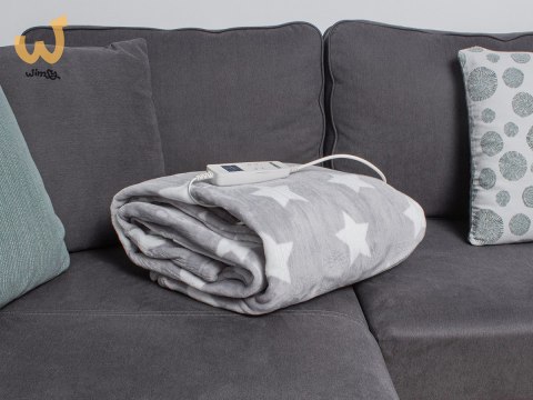 Koc elektryczny NOVEEN EB750 Grey Star super miękki 180x160cm Koc elektryczny NOVEEN EB750 Grey Star super miękki 180x160cm