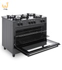 Kuchnia gazowo-elektryczna Ravanson KWGE-K90 GLASS black