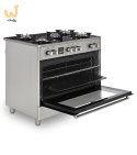 Kuchnia gazowo-elektryczna Ravanson KWGE-K90 Glass Inox