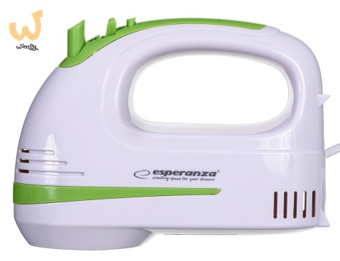 Mikser ręczny Esperanza Apple Pie EKM011 (400W; kolor biały) Mikser ręczny Esperanza Apple Pie EKM011 (400W; kolor biały)