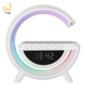 Lampka LED RGB ładowarka indukcyjna radio budzik zegar