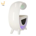 Lampka LED RGB ładowarka indukcyjna radio budzik zegar