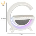 Lampka LED RGB ładowarka indukcyjna radio budzik zegar