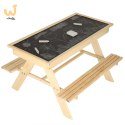 Ławka ogrodowa stolik dla dzieci drewniany piaskownica tablica 92 x 78 x 52 cm
