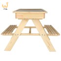Ławka ogrodowa stolik dla dzieci drewniany piaskownica tablica 92 x 78 x 52 cm