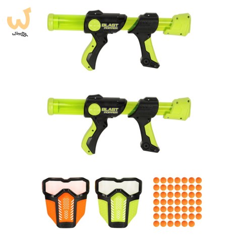 Pistolet na kulki piankowe x2 zestaw + maska ochronna x2 Pistolet na kulki piankowe x2 zestaw + maska ochronna x2