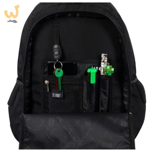 Plecak szkolny młodzieżowy trzykomorowy St. Right 25L czarny Plecak szkolny młodzieżowy trzykomorowy St. Right 25L czarny