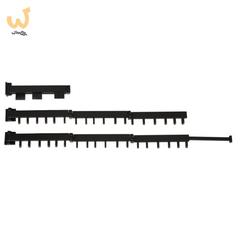 Suszarka na pranie wieszak ścienny składany teleskopowy czarny 123cm Suszarka na pranie wieszak ścienny składany teleskopowy czarny 123cm