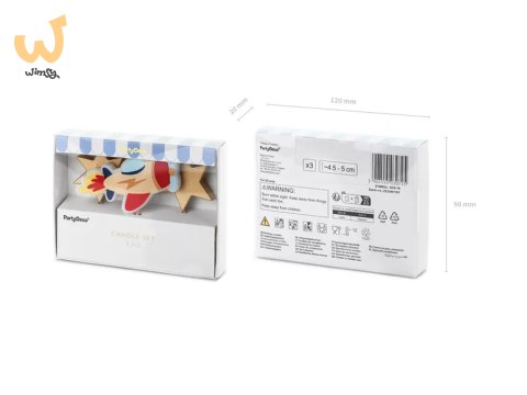 Świeczki urodzinowe Samolot 3-4,5cm 3szt. Świeczki urodzinowe Samolot 3-4,5cm 3szt.