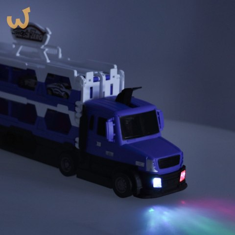 TIR Laweta samochód transporter pojazd składany XXL 10 aut niebieski TIR Laweta samochód transporter pojazd składany XXL 10 aut niebieski