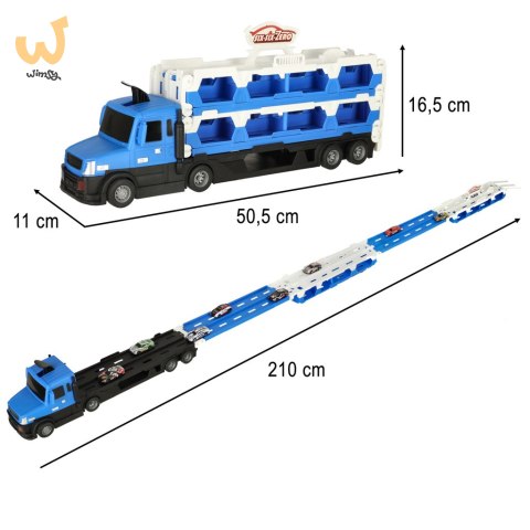 TIR Laweta samochód transporter pojazd składany XXL 10 aut niebieski TIR Laweta samochód transporter pojazd składany XXL 10 aut niebieski