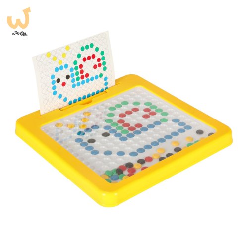 Tablica magnetyczna montessori mozaika kolorowe kropki żółta 26 x 26 cm Tablica magnetyczna montessori mozaika kolorowe kropki żółta 26 x 26 cm