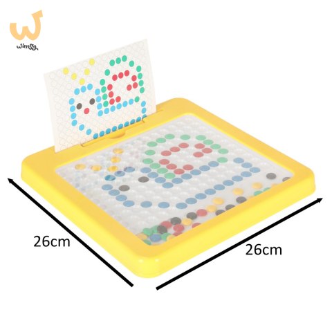 Tablica magnetyczna montessori mozaika kolorowe kropki żółta 26 x 26 cm Tablica magnetyczna montessori mozaika kolorowe kropki żółta 26 x 26 cm