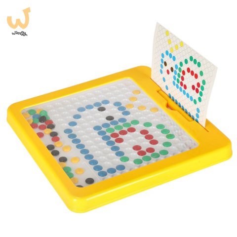 Tablica magnetyczna montessori mozaika kolorowe kropki żółta 26 x 26 cm Tablica magnetyczna montessori mozaika kolorowe kropki żółta 26 x 26 cm