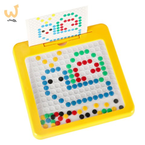 Tablica magnetyczna montessori mozaika kolorowe kropki żółta 26 x 26 cm Tablica magnetyczna montessori mozaika kolorowe kropki żółta 26 x 26 cm