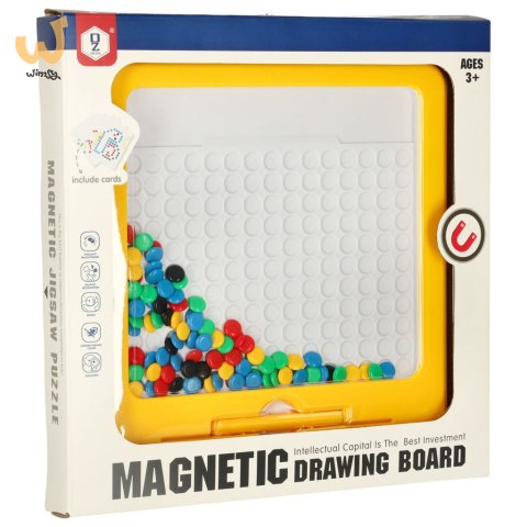 Tablica magnetyczna montessori mozaika kolorowe kropki żółta 26 x 26 cm Tablica magnetyczna montessori mozaika kolorowe kropki żółta 26 x 26 cm
