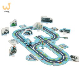 Tor samochodowy puzzle policja pojazdy miasto 47 elementów