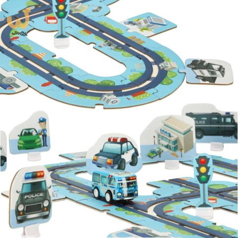 Tor samochodowy puzzle policja pojazdy miasto 47 elementów Tor samochodowy puzzle policja pojazdy miasto 47 elementów