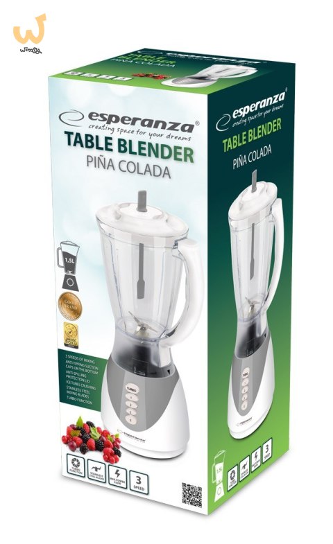 Blender kielichowy Esperanza PINA COLADA EKM023E (350W; kolor biały) Blender kielichowy Esperanza PINA COLADA EKM023E (350W; kolor biały)