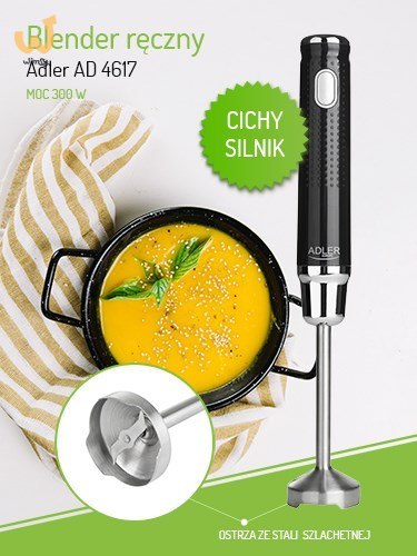 Blender ręczny Adler AD 4617 (300W; kolor czarny) Blender ręczny Adler AD 4617 (300W; kolor czarny)