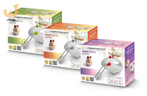 ESPERANZA MIKSER RĘCZNY MUFFIN SZARY 150W EKM007WE ESPERANZA MIKSER RĘCZNY MUFFIN SZARY 150W EKM007WE