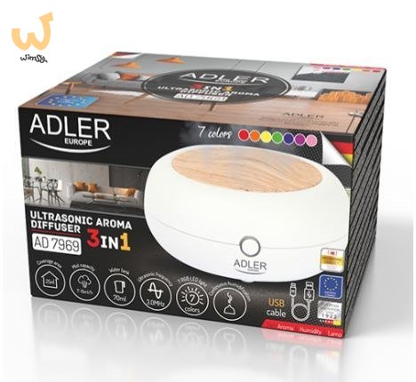 Ultradźwiękowy dyfuzor zapachowy USB 3w1 Adler Ultradźwiękowy dyfuzor zapachowy USB 3w1 Adler