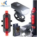 RALLEX Lampka rowerowa LED zestaw tył-przód na rower kierownicę USB
