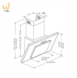 Okap AKPO WK-4 NERO 2.0 60 BIAŁY T300 Liniowy LED/Siłownik