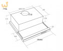 Okap podszafkowy teleskopowy AKPO WK-7 LIGHT ECO 60 INOX (front stal nierdzewna)