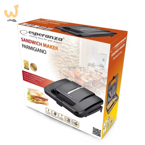 Opiekacz do kanapek Esperanza PARMIGIANO EKT010 (1000W; kolor czarny) Opiekacz do kanapek Esperanza PARMIGIANO EKT010 (1000W; kolor czarny)