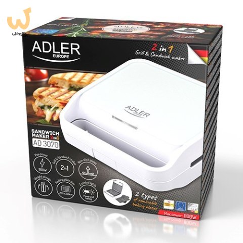 Opiekacz do kanapek ADLER AD 3070w Opiekacz do kanapek ADLER AD 3070w