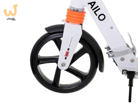 Hulajnoga miejska składana duża AILO XL koła 200mm amortyzator x2 biała GIMME Hulajnoga miejska składana duża AILO XL koła 200mm amortyzator x2 biała GIMME