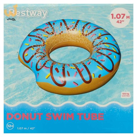 Kółko do pływania dmuchane BESTWAY 36118 donut niebieskie 107cm Kółko do pływania dmuchane BESTWAY 36118 donut niebieskie 107cm