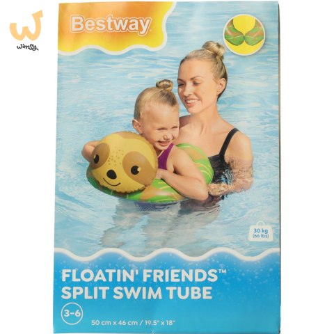 Kółko do pływania dmuchane BESTWAY 36405 leniwiec 50x46cm Kółko do pływania dmuchane BESTWAY 36405 leniwiec 50x46cm
