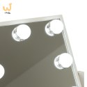 Lusterko do makijażu kosmetyczne podświetlane LED Hollywood z 12 żarówkami USB 30 x 40 cm