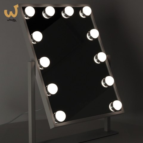 Lusterko do makijażu kosmetyczne podświetlane LED Hollywood z 12 żarówkami USB 30 x 40 cm Lusterko do makijażu kosmetyczne podświetlane LED Hollywood z 12 żarówkami USB 30 x 40 cm