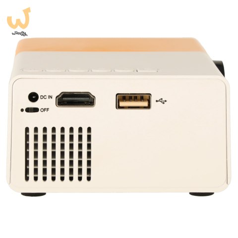 Mini projektor rzutnik przenośny LED TFT LCD 1920x1080 24-60" USB HDMI 12V biało-pomarańczowy Mini projektor rzutnik przenośny LED TFT LCD 1920x1080 24-60" USB HDMI 12V biało-pomarańczowy