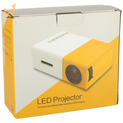 Mini projektor rzutnik przenośny LED TFT LCD 1920x1080 24-60" USB HDMI 12V biało-pomarańczowy Mini projektor rzutnik przenośny LED TFT LCD 1920x1080 24-60" USB HDMI 12V biało-pomarańczowy