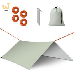 Plandeka tarp płachta biwakowa namiot na hamak osłona przeciwdeszczowa 300cm szary