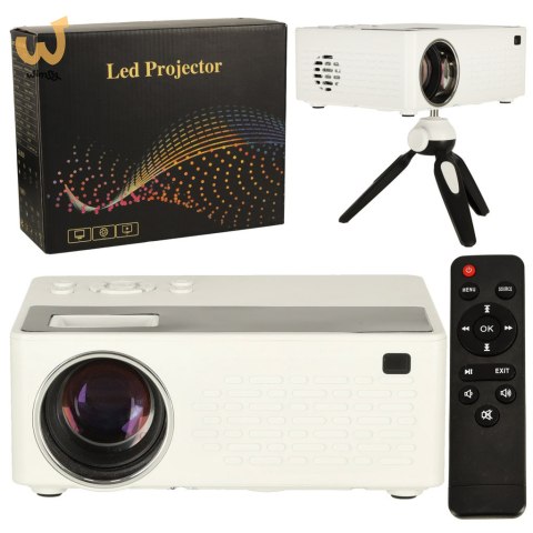 Projektor rzutnik przenośny LED TFT LCD 16:9 1920x1080 USB 20W biały Projektor rzutnik przenośny LED TFT LCD 16:9 1920x1080 USB 20W biały