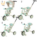Rowerek trójkołowy TRIKE FIX V4 niebiesko-szary z daszkiem