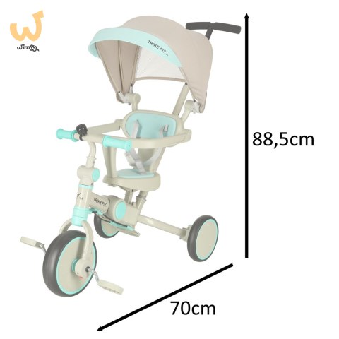 Rowerek trójkołowy TRIKE FIX V4 niebiesko-szary z daszkiem Rowerek trójkołowy TRIKE FIX V4 niebiesko-szary z daszkiem